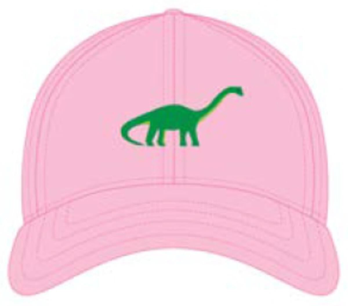Harding Lane Kids Needlepoint Baseball Hat - Brontosaurus on Light Pink