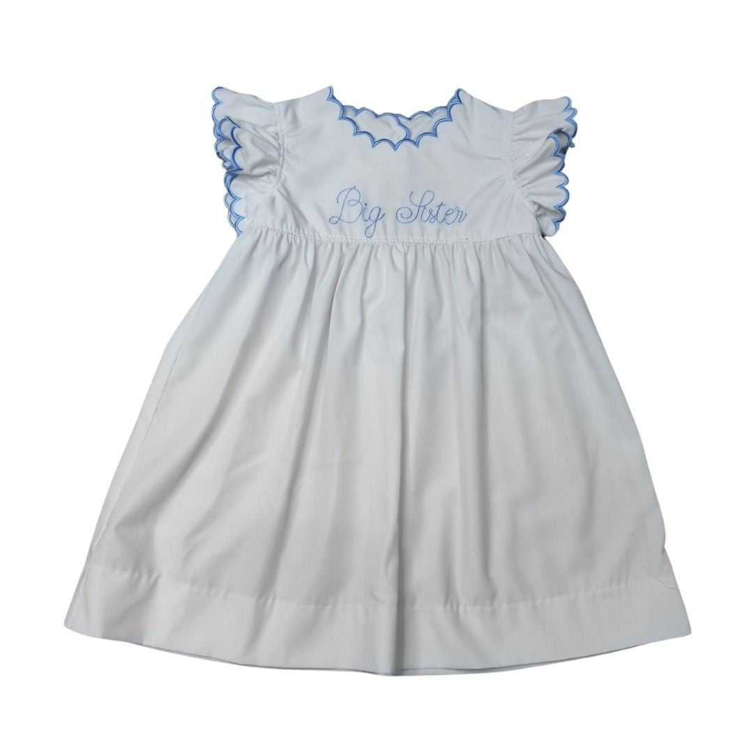 Whimsy Bay Kids Girls Embroidered Big Sister Dress
