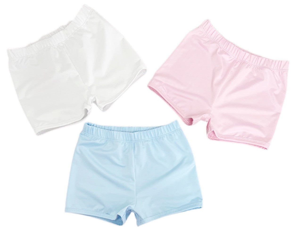 James & Lottie Girls Tennis Court Shorts - White - Pink - Blue