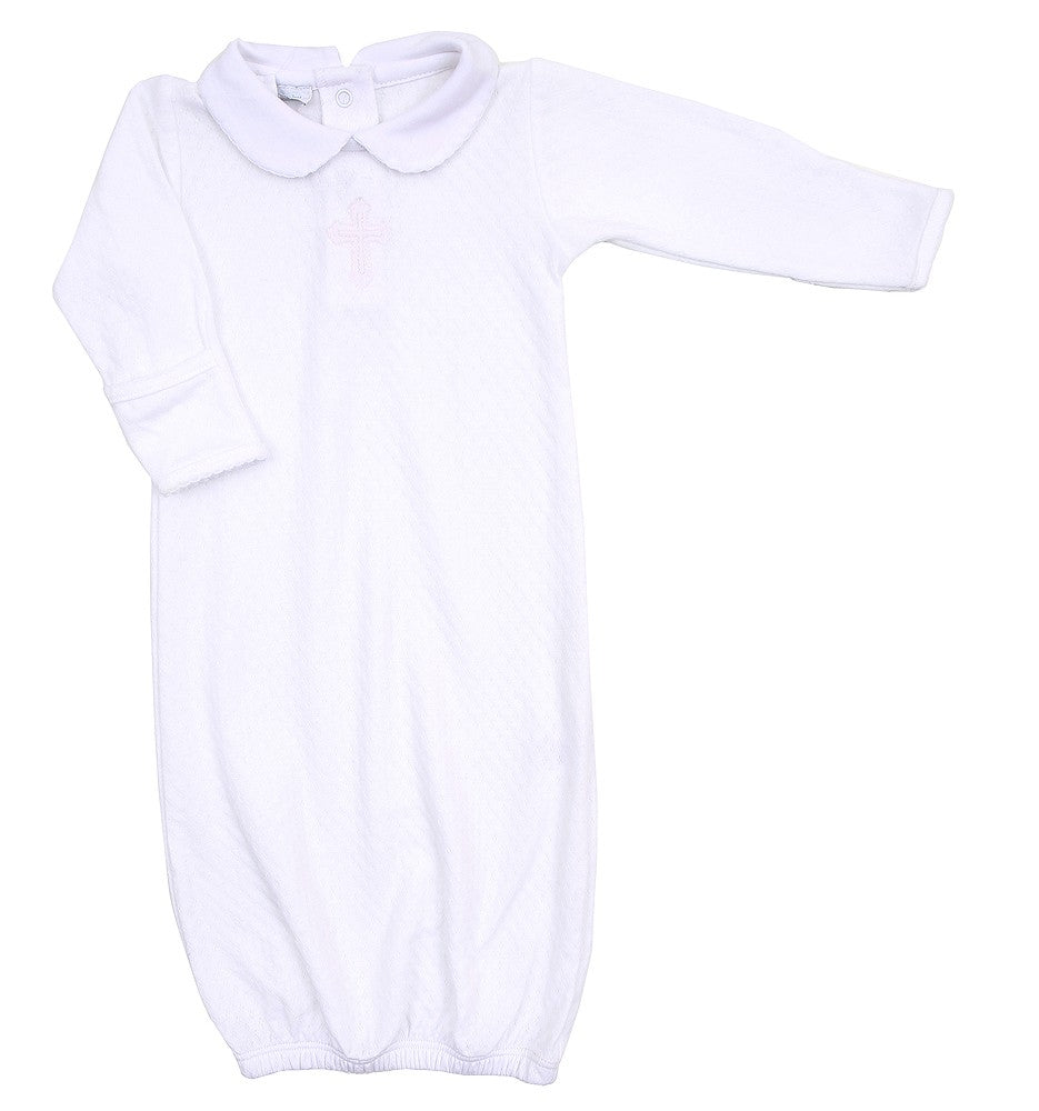Magnolia Baby Boys / Girls White So Blessed Embroidered Cross Gown by Magnolia Baby