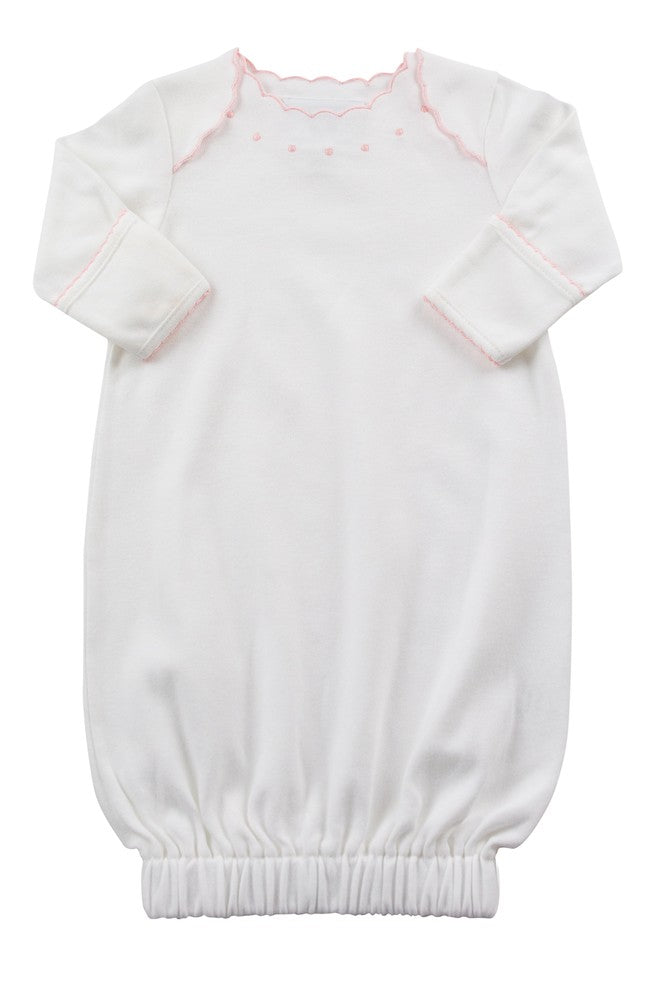 The Proper Peony Layette Dotson Sack Gown - Pink by Proper Peony