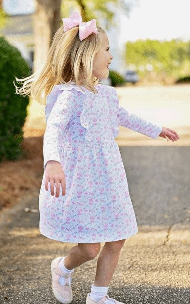James & Lottie Girls Pink Christmas Sweets Harper Knit Dress