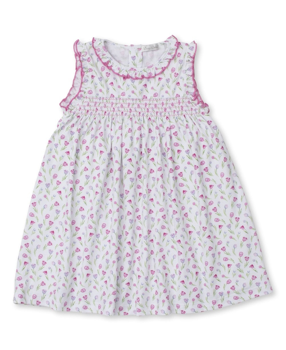 Kissy Kissy Toddler Girls Smocked Dress - Pink Tulip Festival