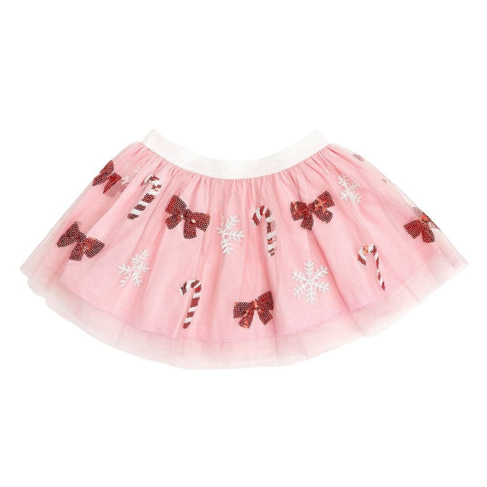 Sweet Wink Girls Pink Sequin Tutu - Candy Cane Cutie