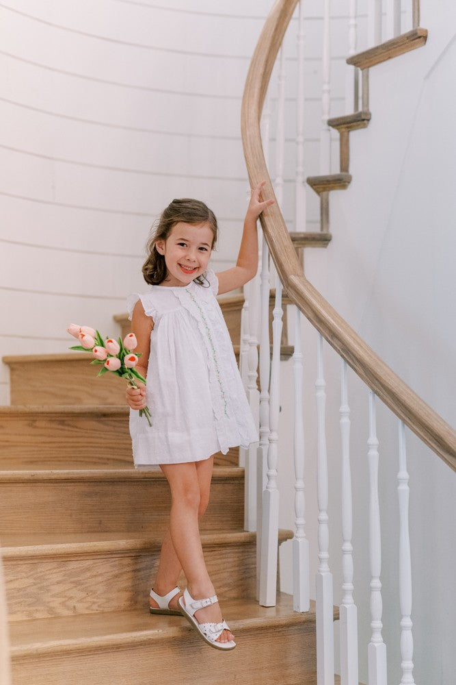 Proper Peony Girls White Sicily Swiss Dot Dress