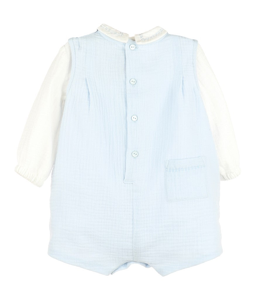 Sophie & Lucas Boys Cuddle Cotton Jon Jon Set - Blue