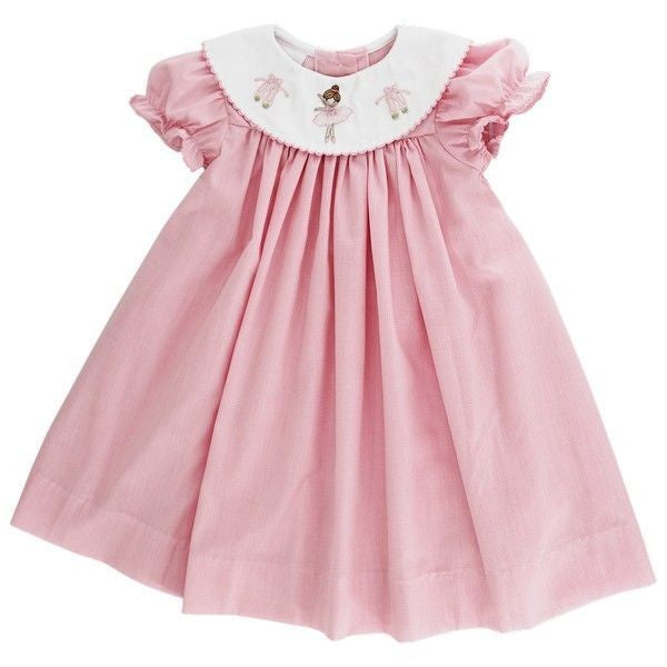 Bailey Boys Toddler Girls Pink Float Dress - Ballerina Embroidery Collar