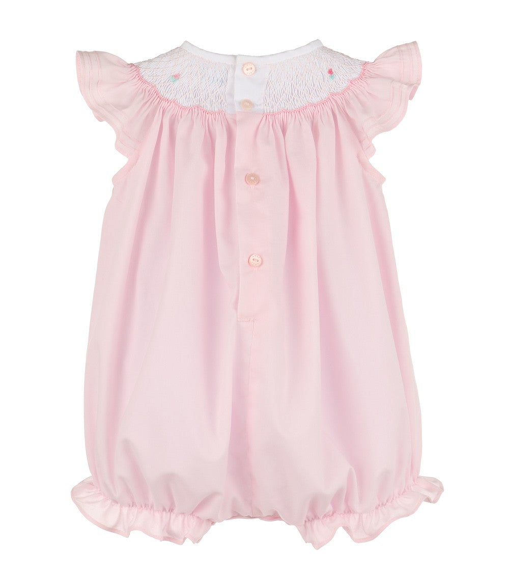 Luli & Me Baby Girls Classic Smocked Bubble - Pink