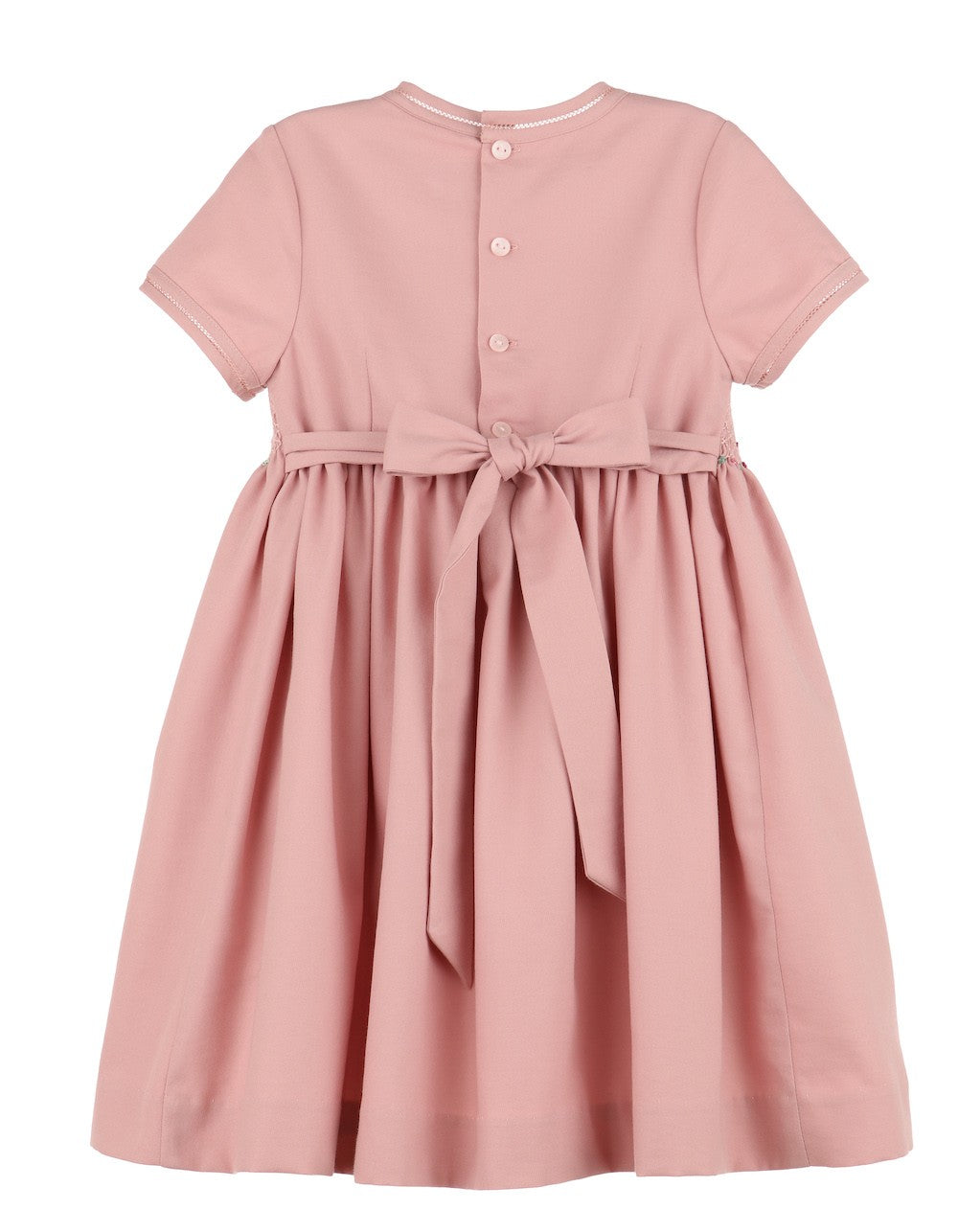 Luli & Me Girls Smocked Petal Classic Dress - Rose Pink