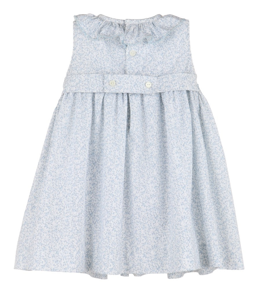Luli & Me Girls Blue Breeze Floral Smocked Dress