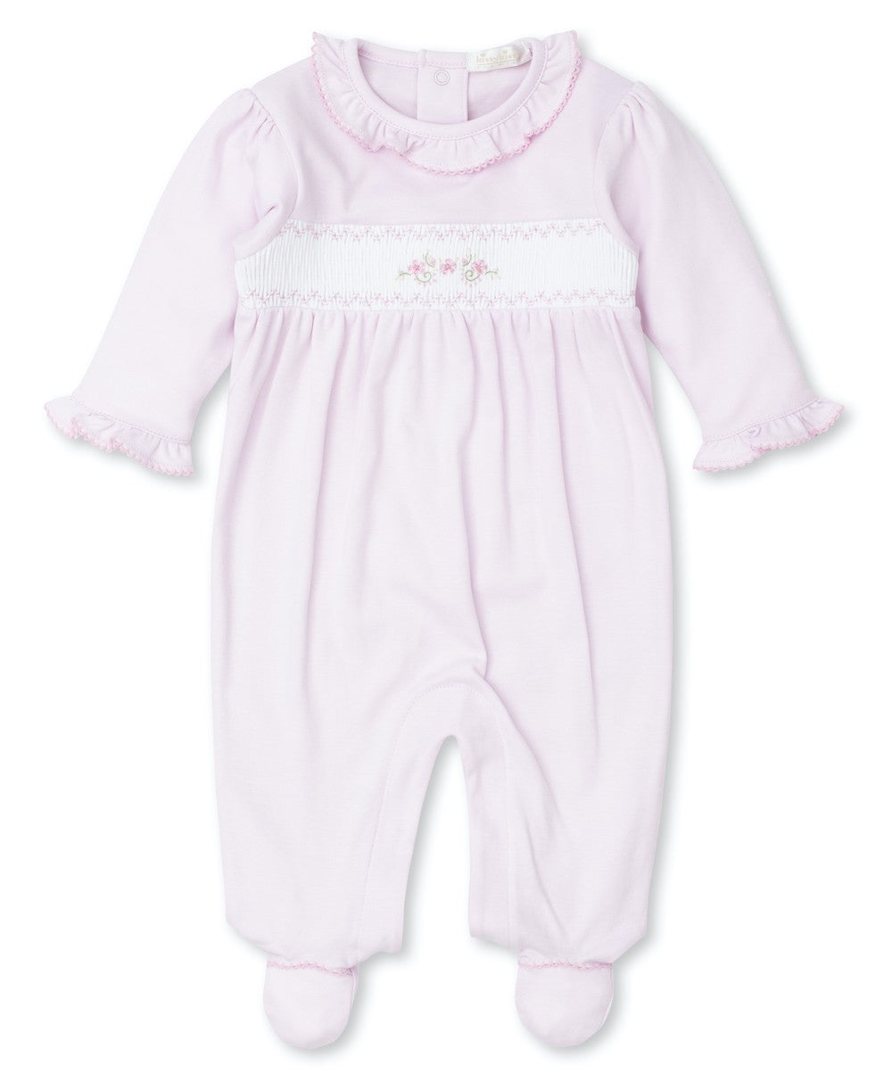 Kissy Kissy Baby Girls Footie - Pink - Smocked with Flowers