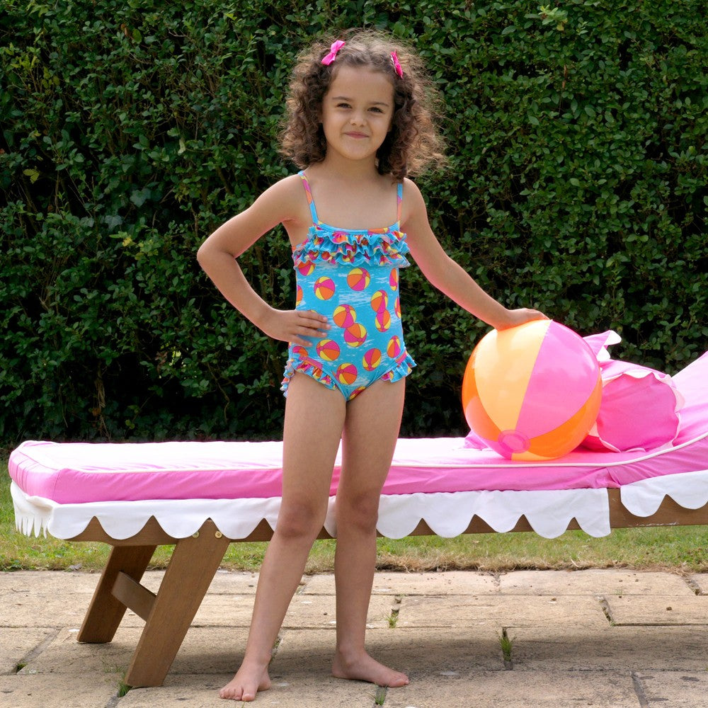 Rachel Riley London Girls Swimsuit - Pool Play Beach Balls by Rachel Riley