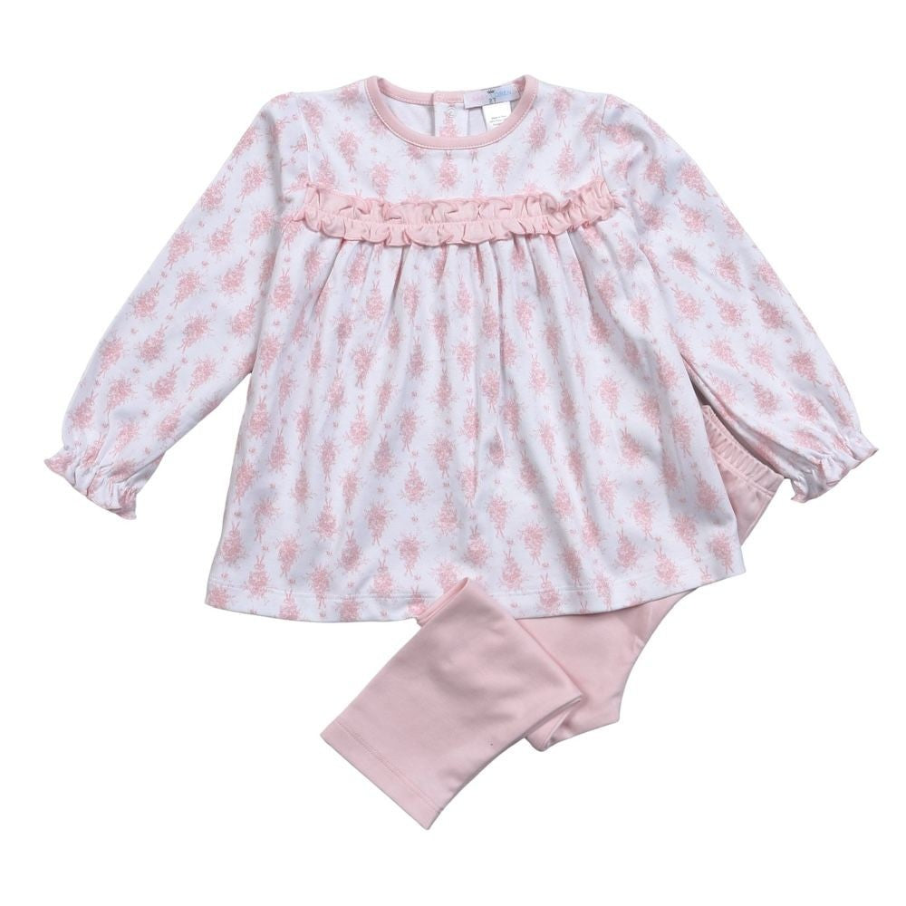 Baby Loren Girls Pink Alana Print Leggings Set