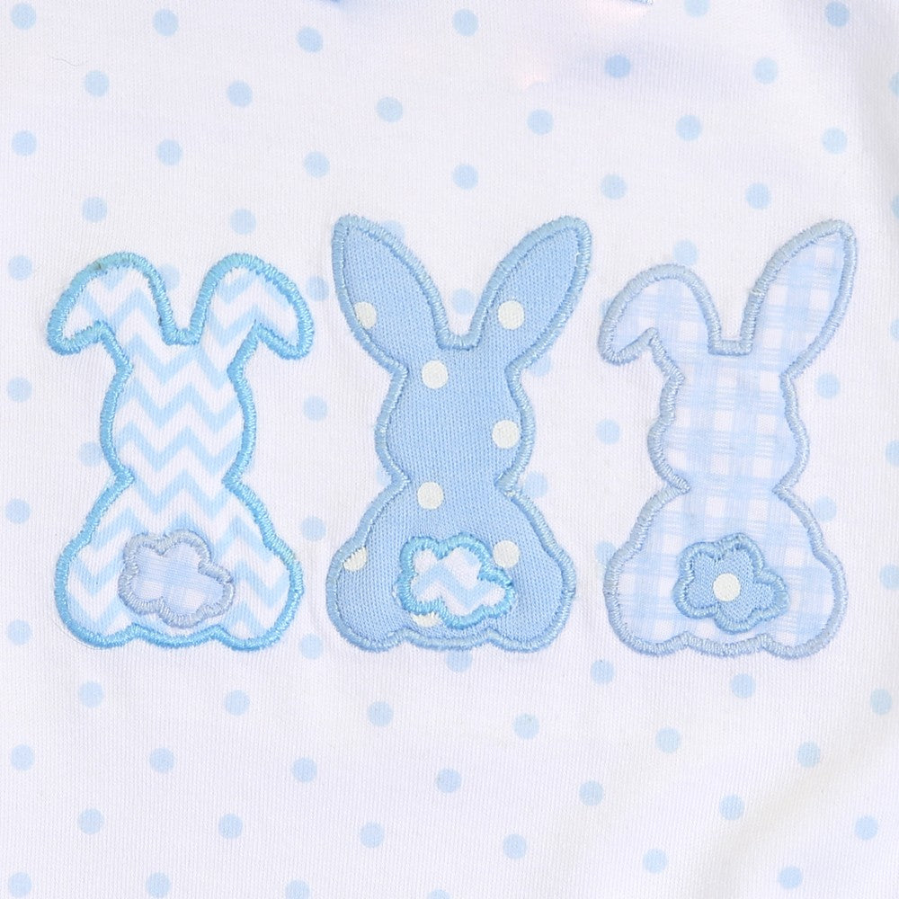 Magnolia Baby Boys Blue Bunny Trio Applique Lap Footie by Magnolia Baby