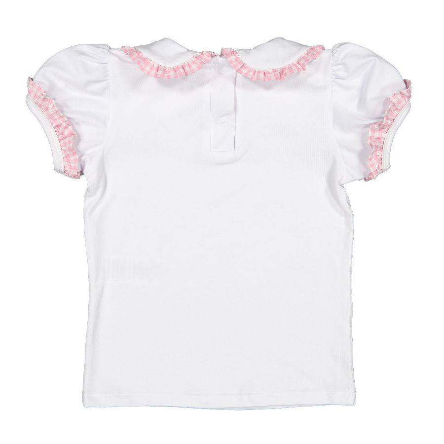 Sal & Pimenta Girls Blouse - Pink Garden Bunny Collar by Sal & Pimenta