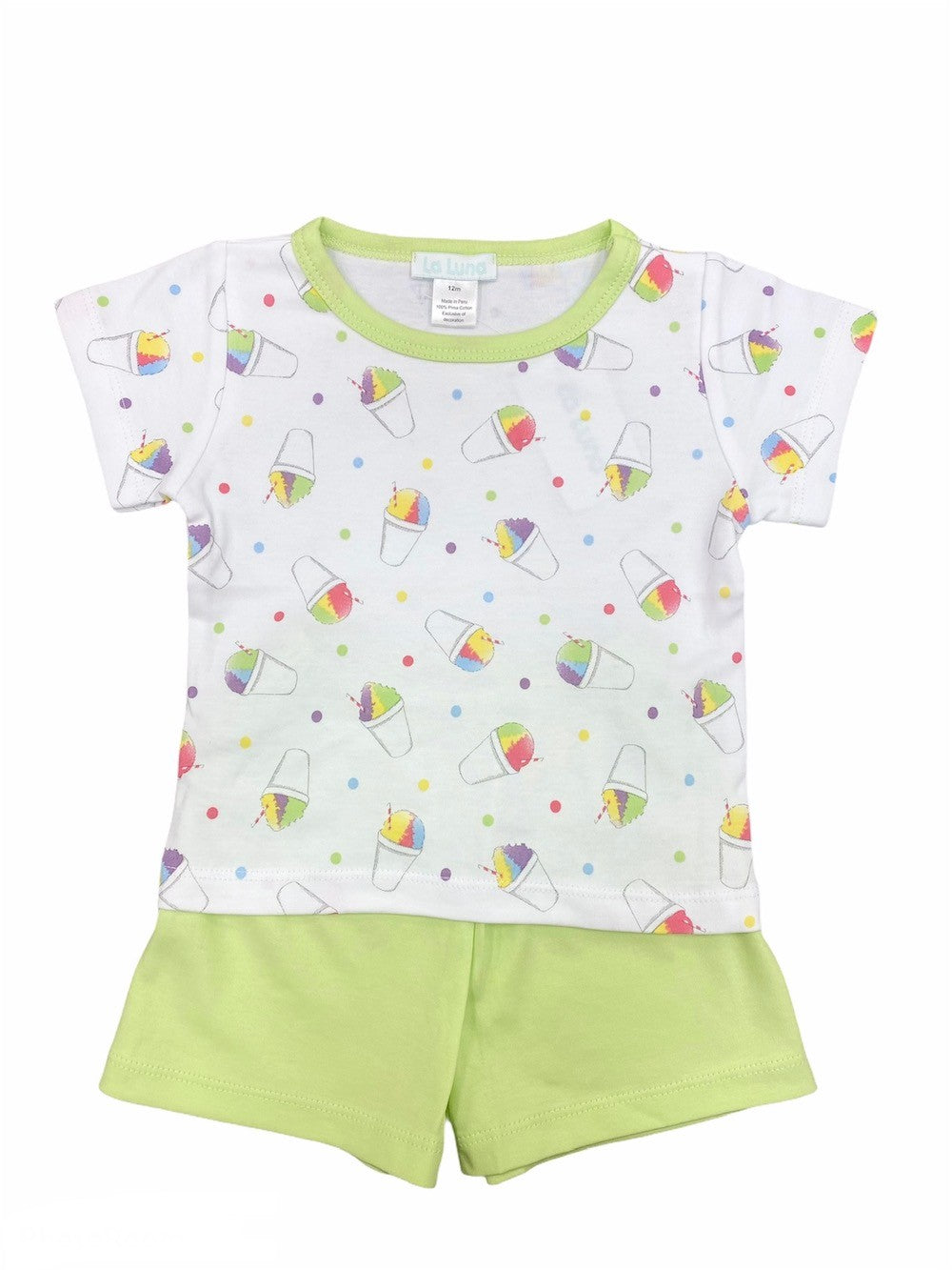 La Luna Playwear - Boys Green Shorts Set - Snow Cones