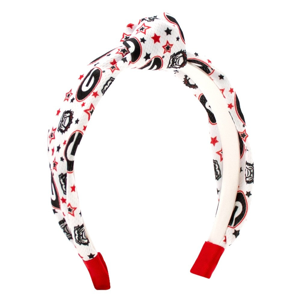 Wee Ones Girls College Star Knot Headband - UGA Georgia Bulldogs