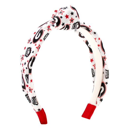 Wee Ones Girls College Star Knot Headband - UGA Georgia Bulldogs