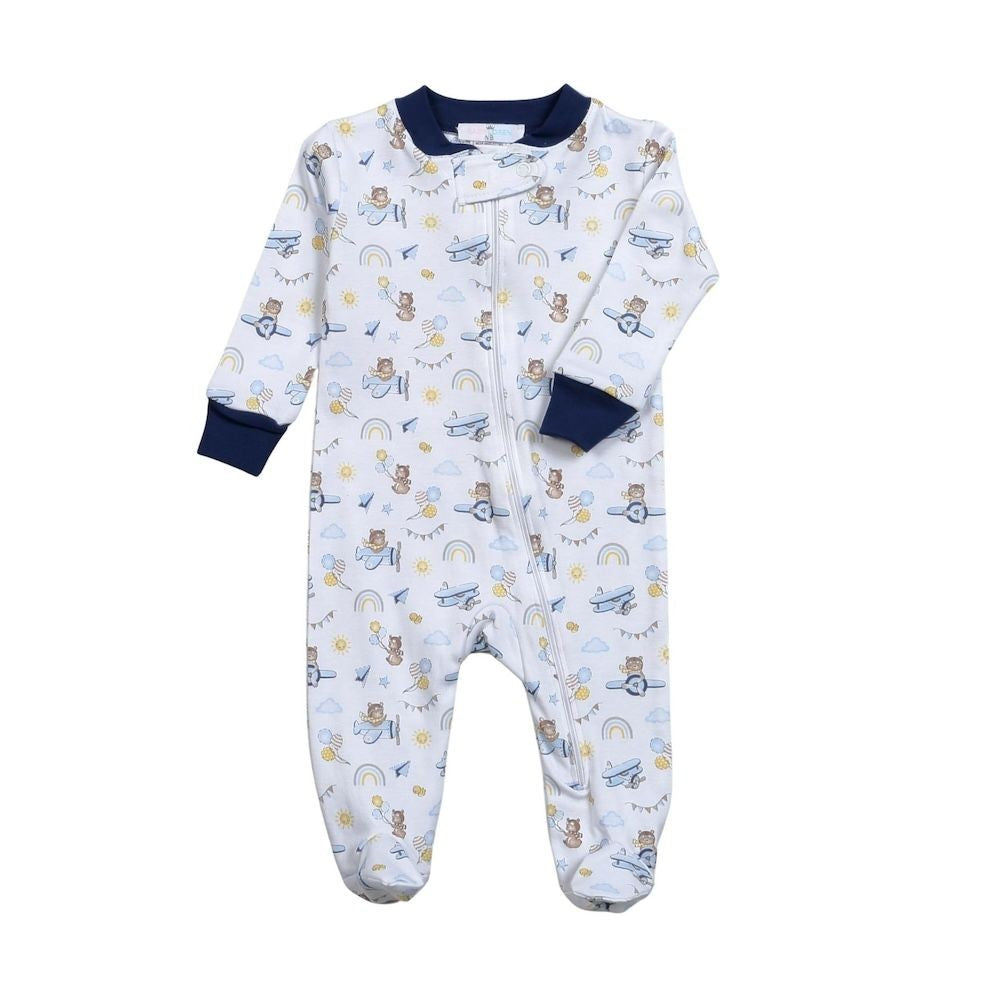 Baby Loren Boys Pima Zipper Footie - Little Bears in the Sky by Baby Loren