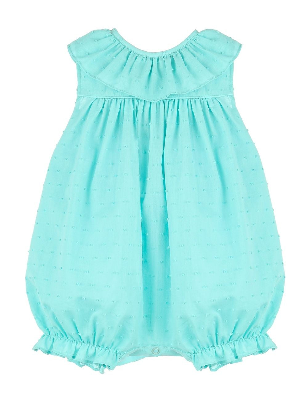 Sophie & Lucas Baby Girls Aqua Candy Dotted Swiss Bubble - Bow on Back