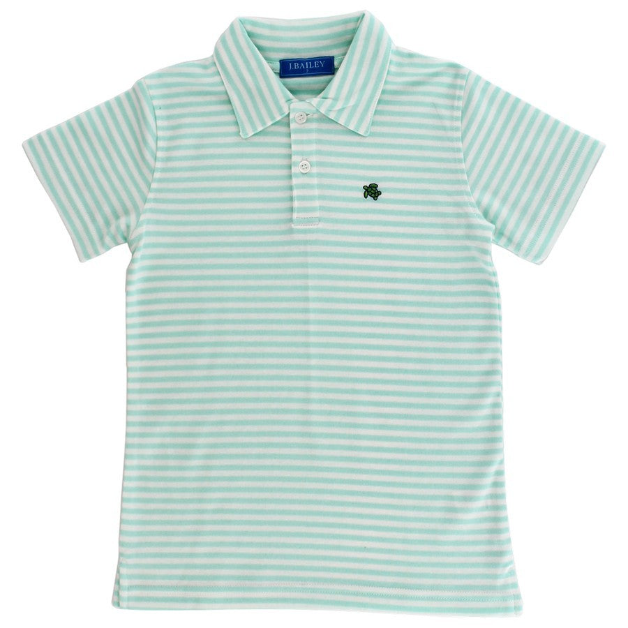 Bailey Boys J. Bailey Henry Polo Shirt - Stripes - Seafoam Green by Bailey Boys