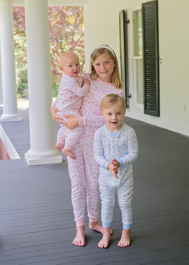 James & Lottie One Piece Zip Up Pajamas Jammies - Pumpkins - Blue