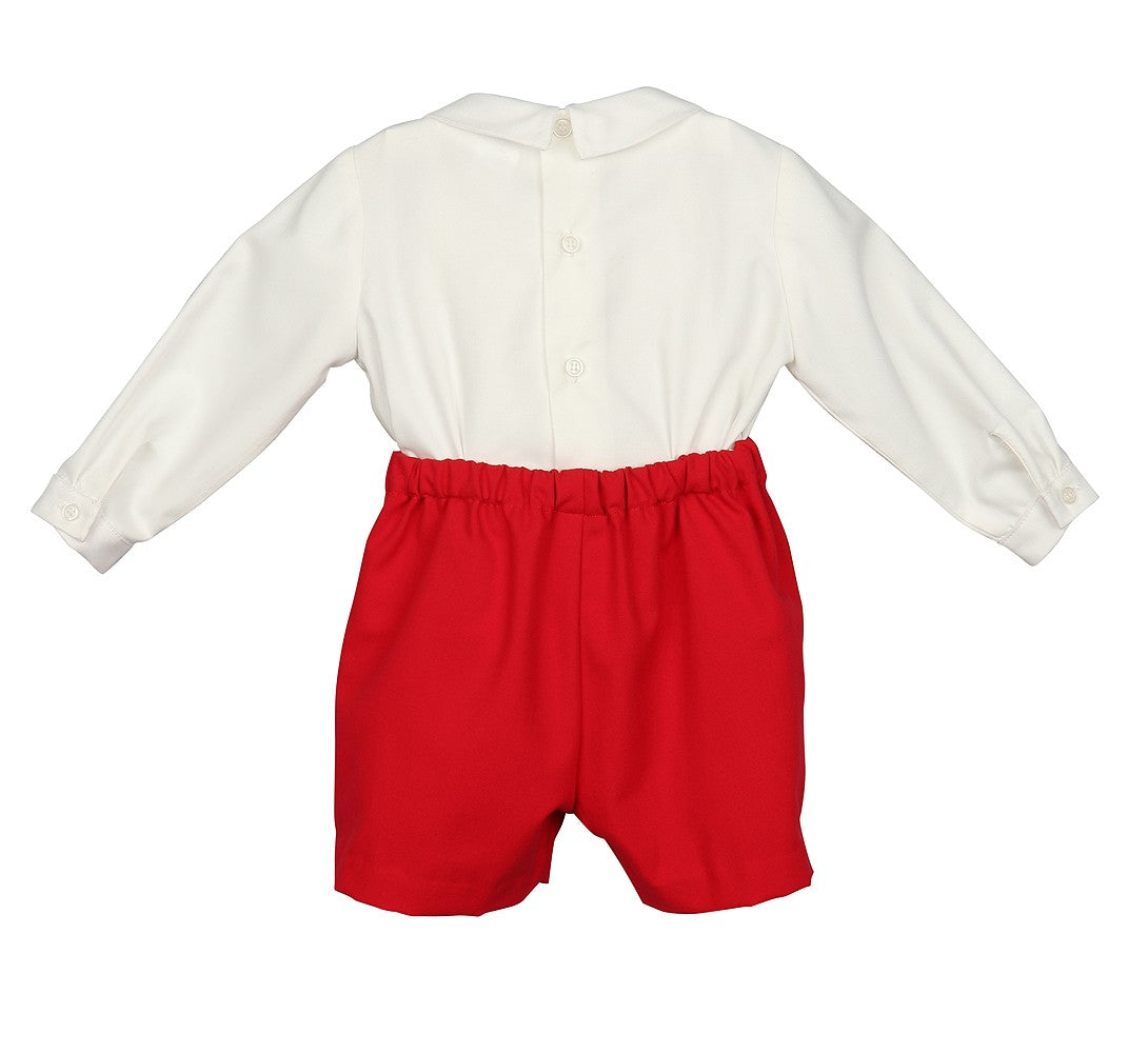 Luli & Me Baby / Toddler Boys Dressy Red Christmas Button On Outfit by Luli & Me
