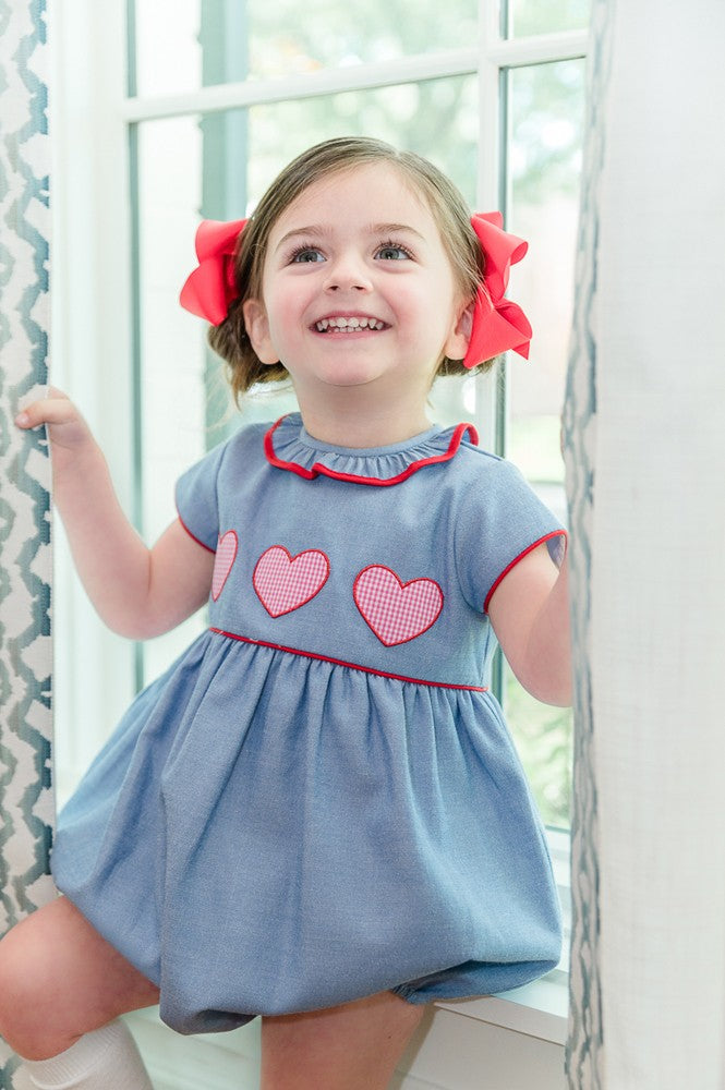 Proper Peony Baby Girls Hattie Hearts Valentines Bubble by Proper Peony