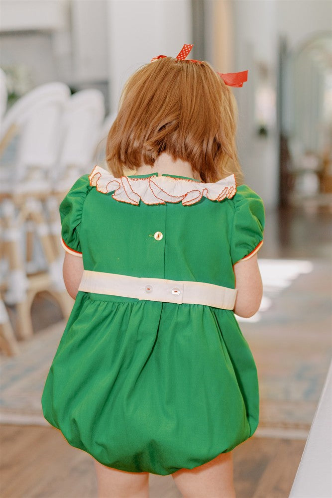 Proper Peony Baby Girls Green Juniper Christmas Bubble