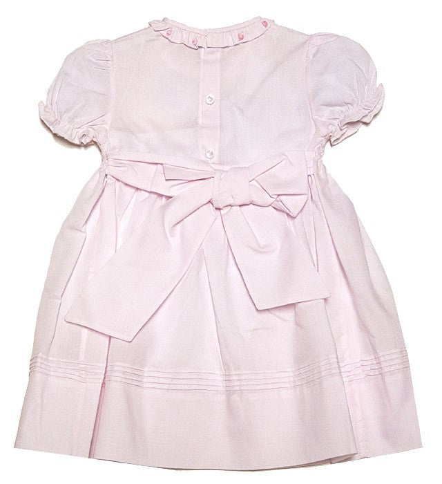 Feltman Brothers Baby Girls Smocked Rose Garden Dress with Puff Sleeves - Pink