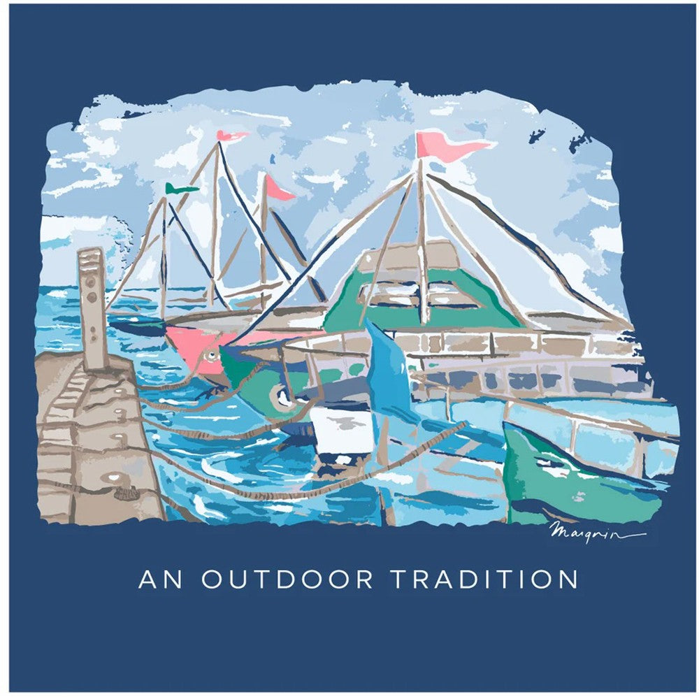 Prodoh Boys Set Sail Blue Shirt - Sailboats Harbor Art