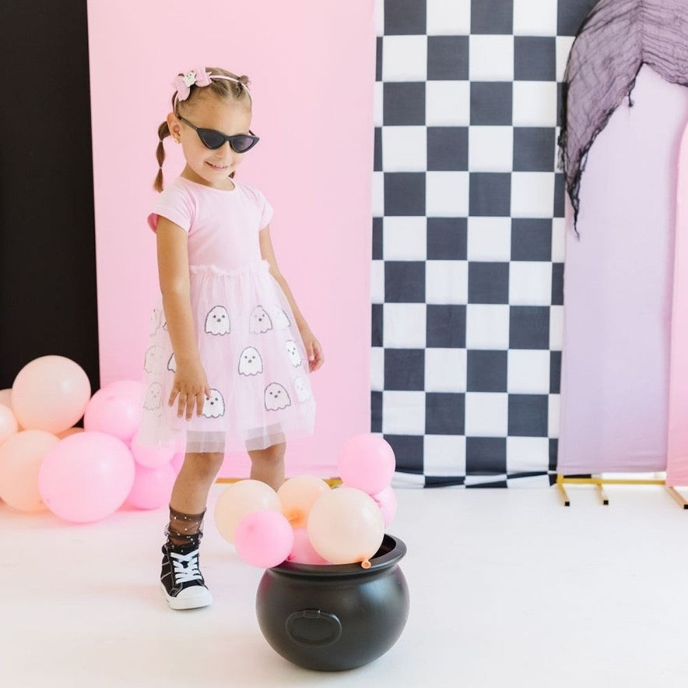 Sweet Wink Girls Halloween Dress - Pink Tutu - Ghost Sequins