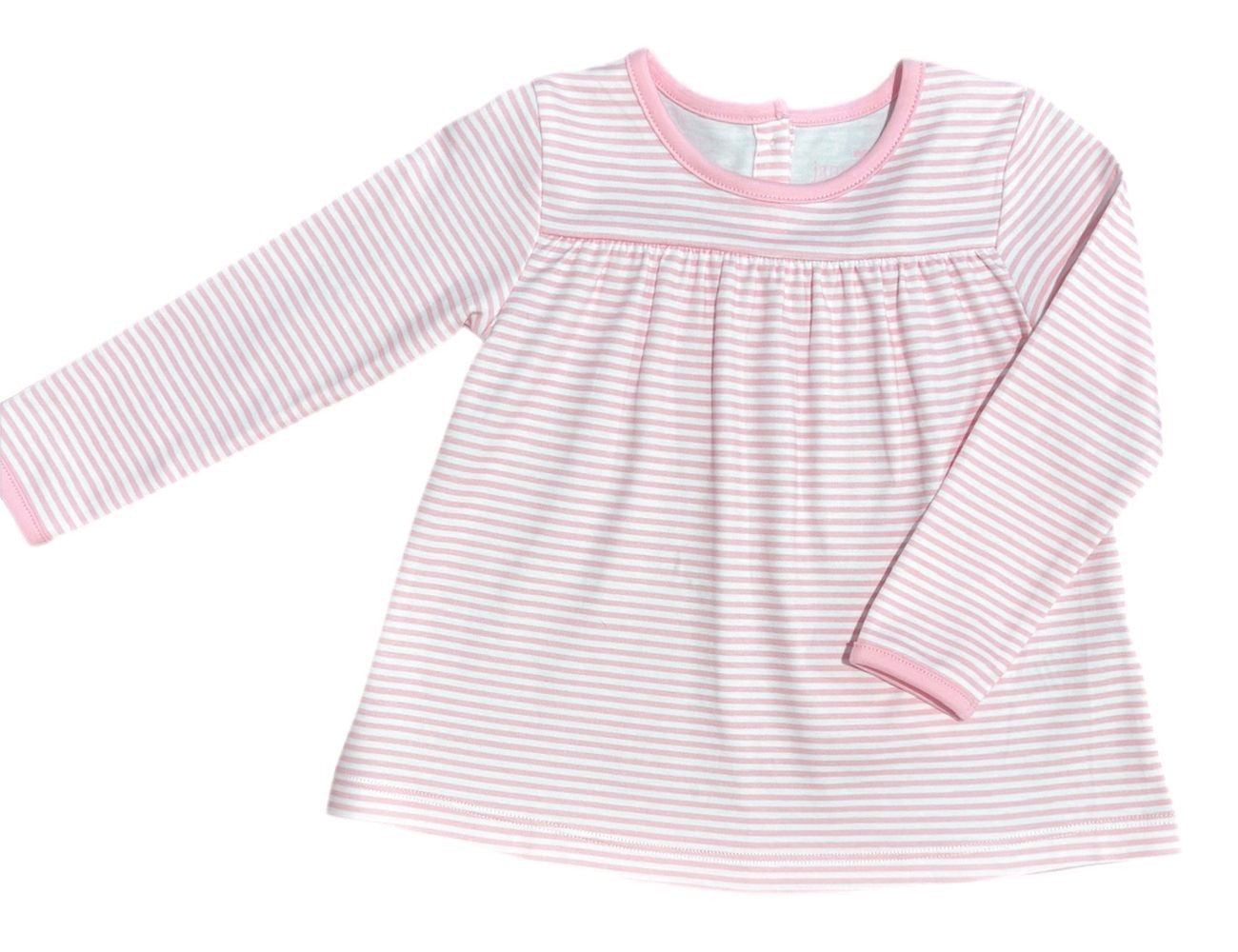 James & Lottie Girls Isla Knit Top - Light Pink Stripes
