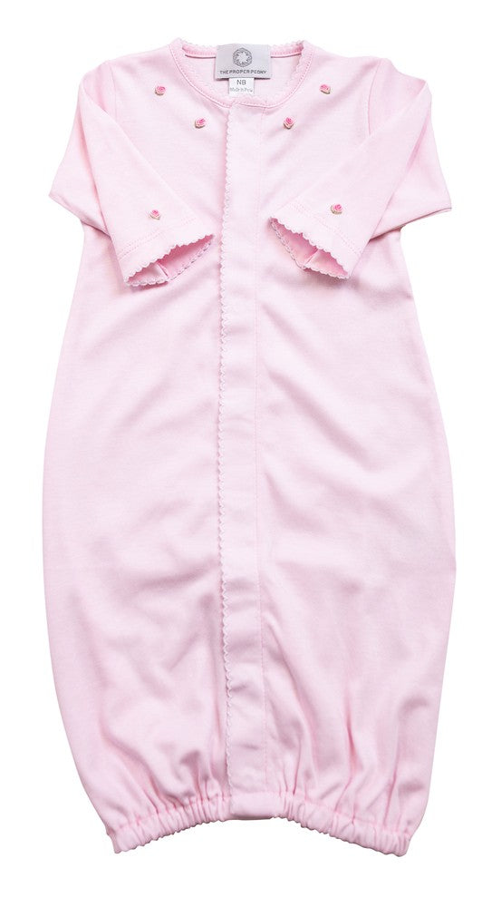 Proper Peony Layette - Pima Converter Gown - Pink