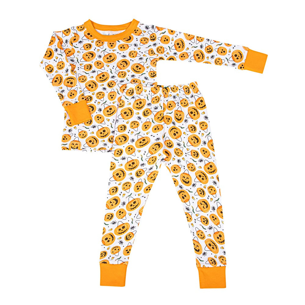 Magnolia Baby Jack O' Lantern Jamboree Orange Long Pajamas