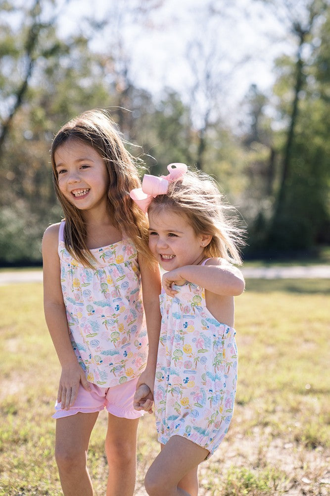Proper Peony Pima Girls Ocean Club Bloomers Set