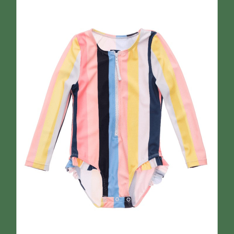 Snapper Rock Baby Girls Long Sleeve Surf Suit - Opti Stripes