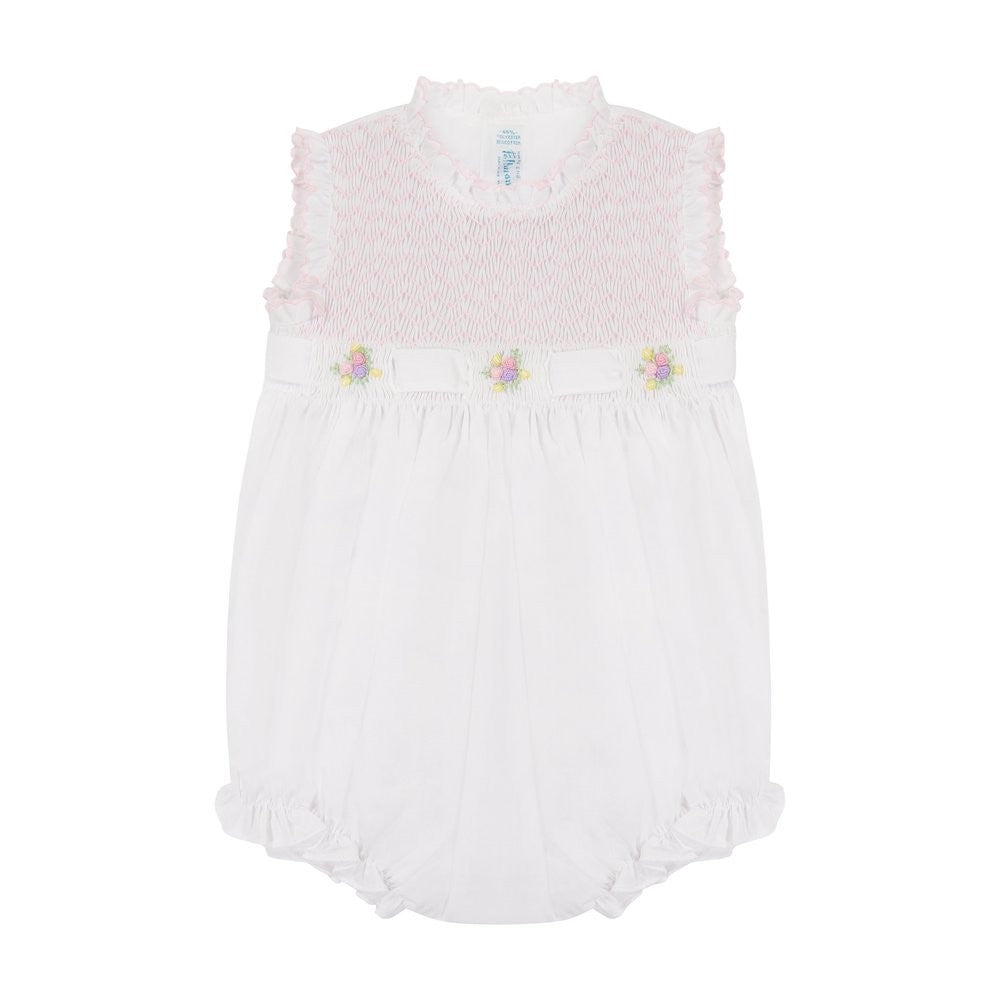 Feltman Brothers Baby Girls White Secret Garden Smocked Sleeveless Bubble