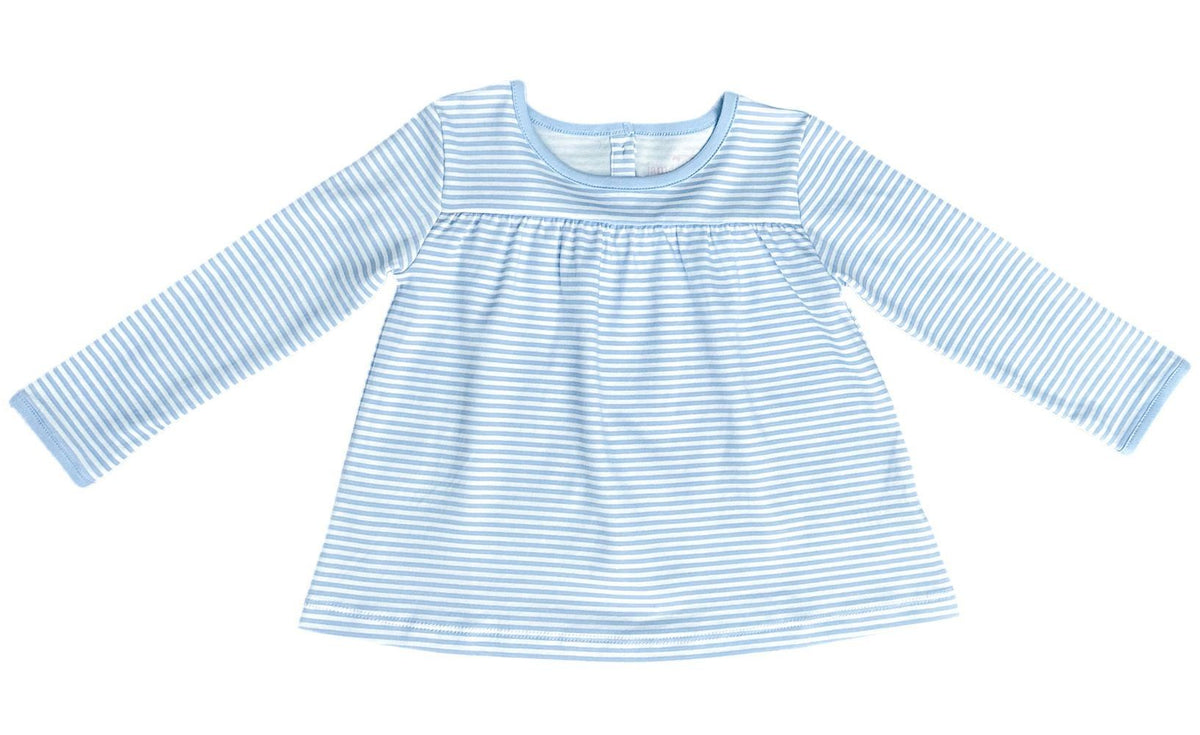 James & Lottie Girls Isla Knit Top - Light Blue Stripes by James & Lottie