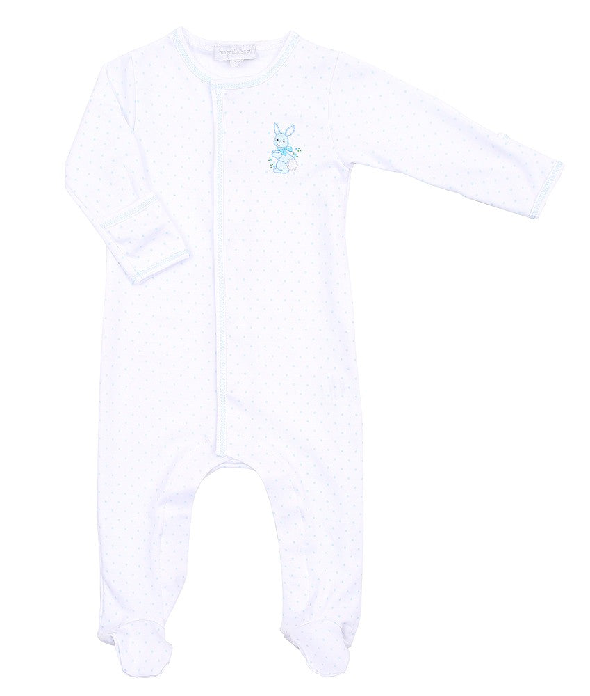 Magnolia Baby Boys Vintage Easter Bunny Embroidered Footie - Blue by Magnolia Baby