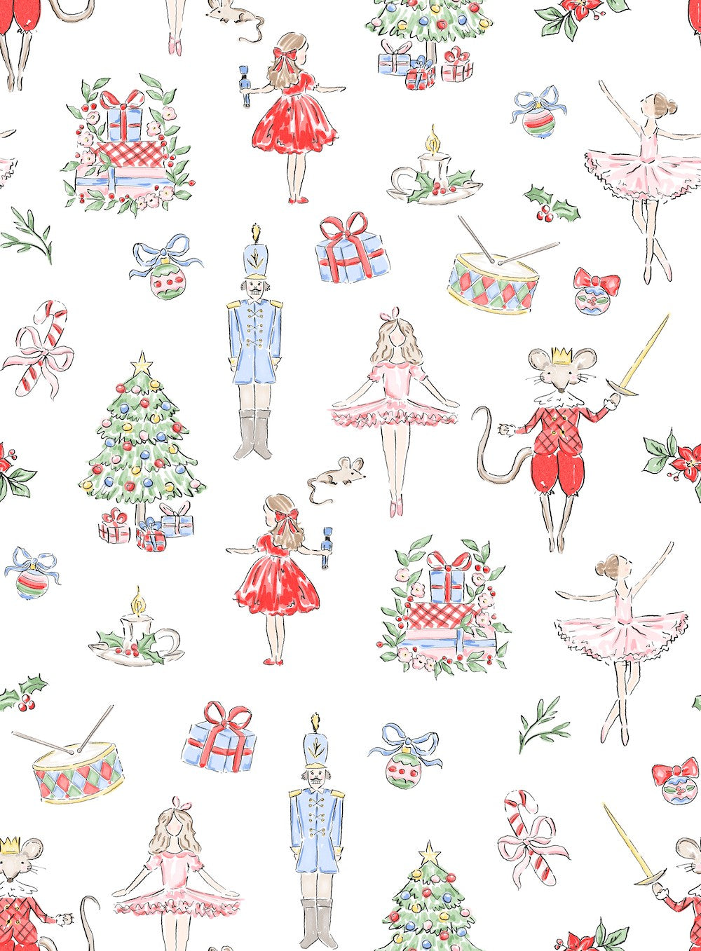 James & Lottie Girls Hair Bow - Christmas Nutcracker Print by James & Lottie