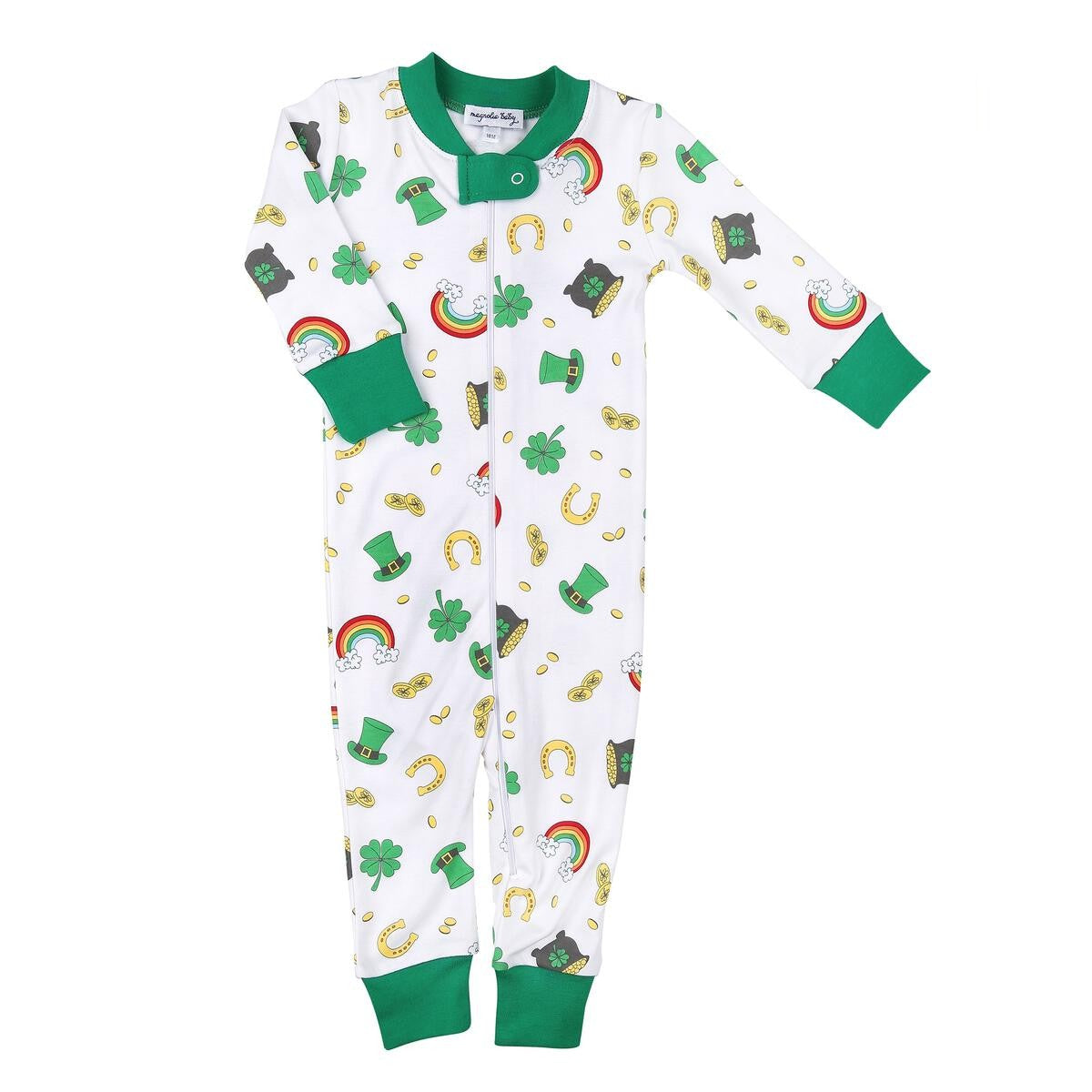 Magnolia Baby Shenanagins St. Patrick's Day Zipped Pajamas by Magnolia Baby