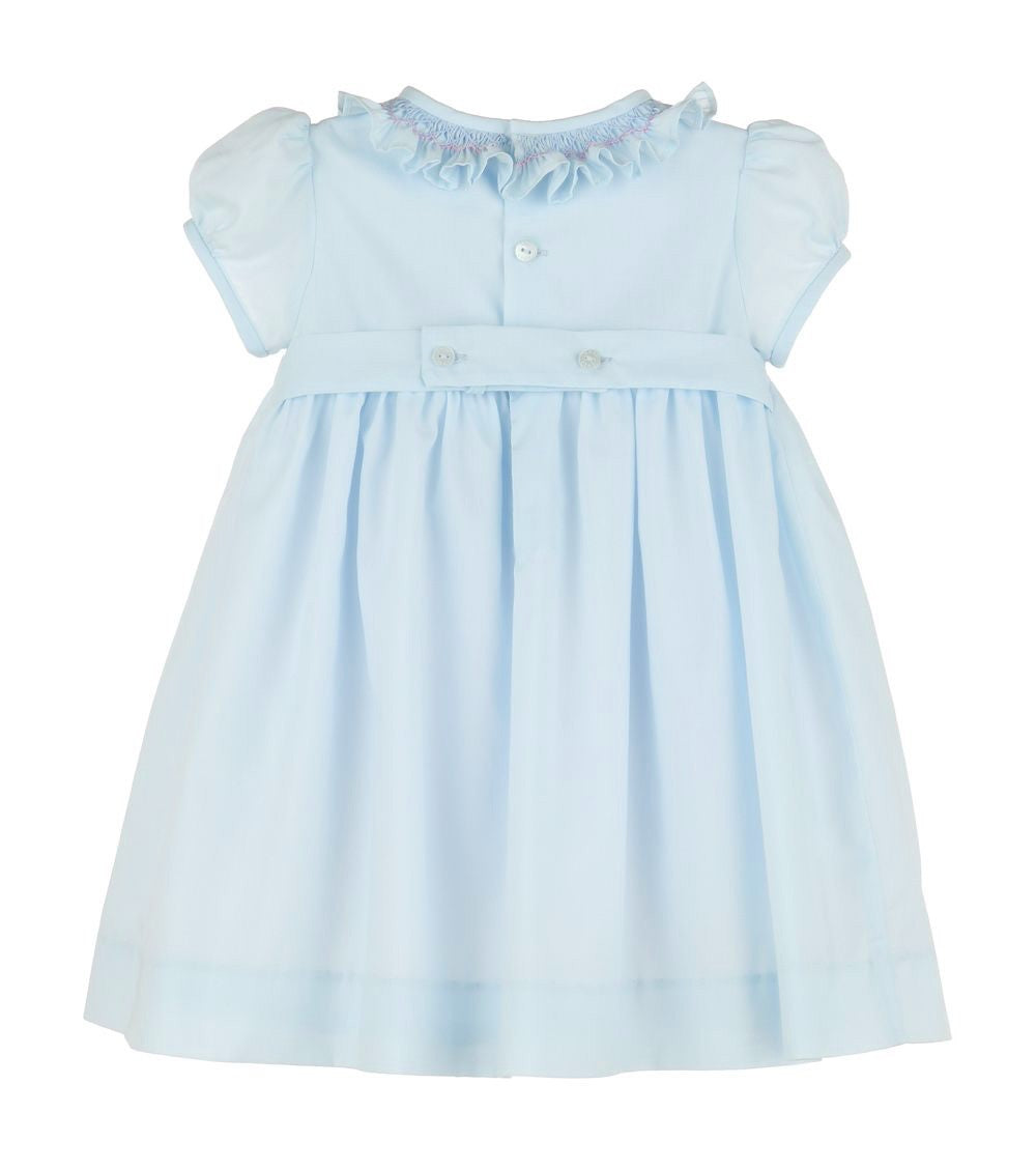 Luli & Me Baby / Toddler Girls Classic Smocked Dress - Blue by Luli & Me