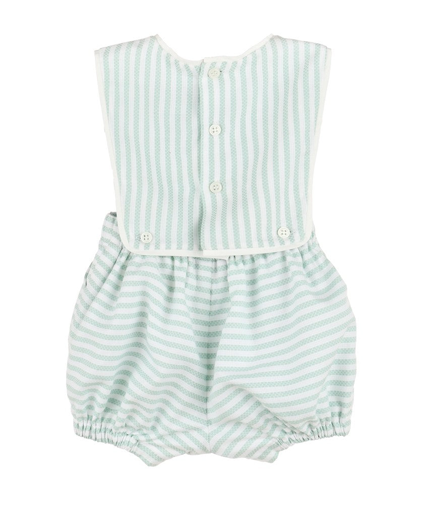 Sophie & Lucas Boys Coastal Classics Striped Overall - Green