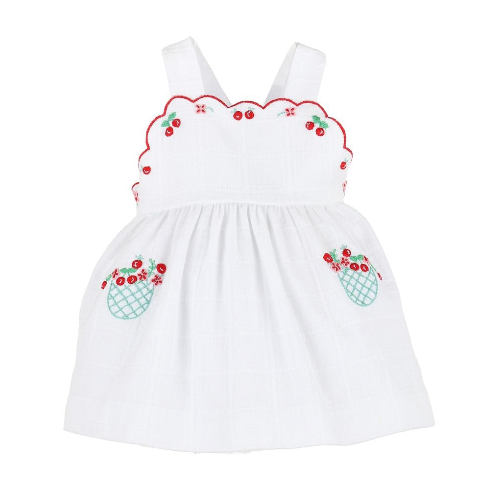 Sophie & Lucas Girls Summer Berries Sun Dress - White