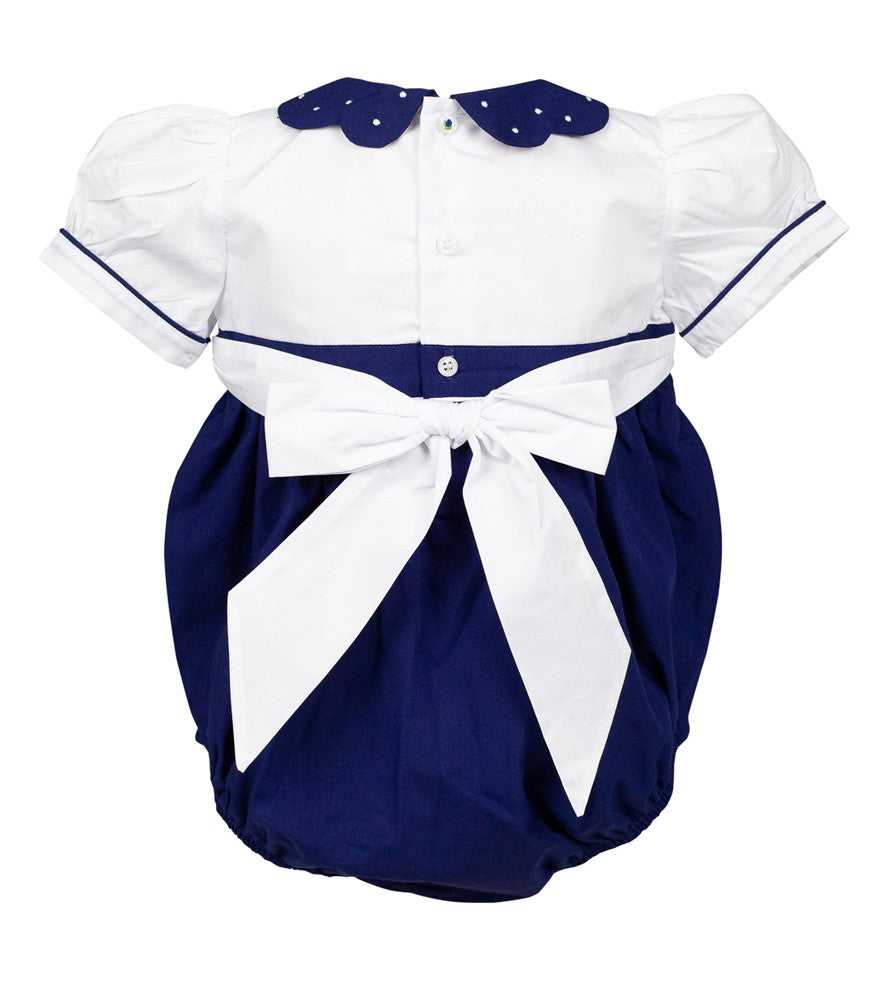 Proper Peony Baby Girls Bubble - Navy Blue Francois Dot