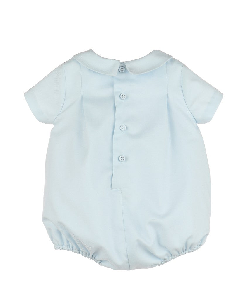 Luli & Me Baby Boys Pintucks Bubble - Blue by Luli & Me