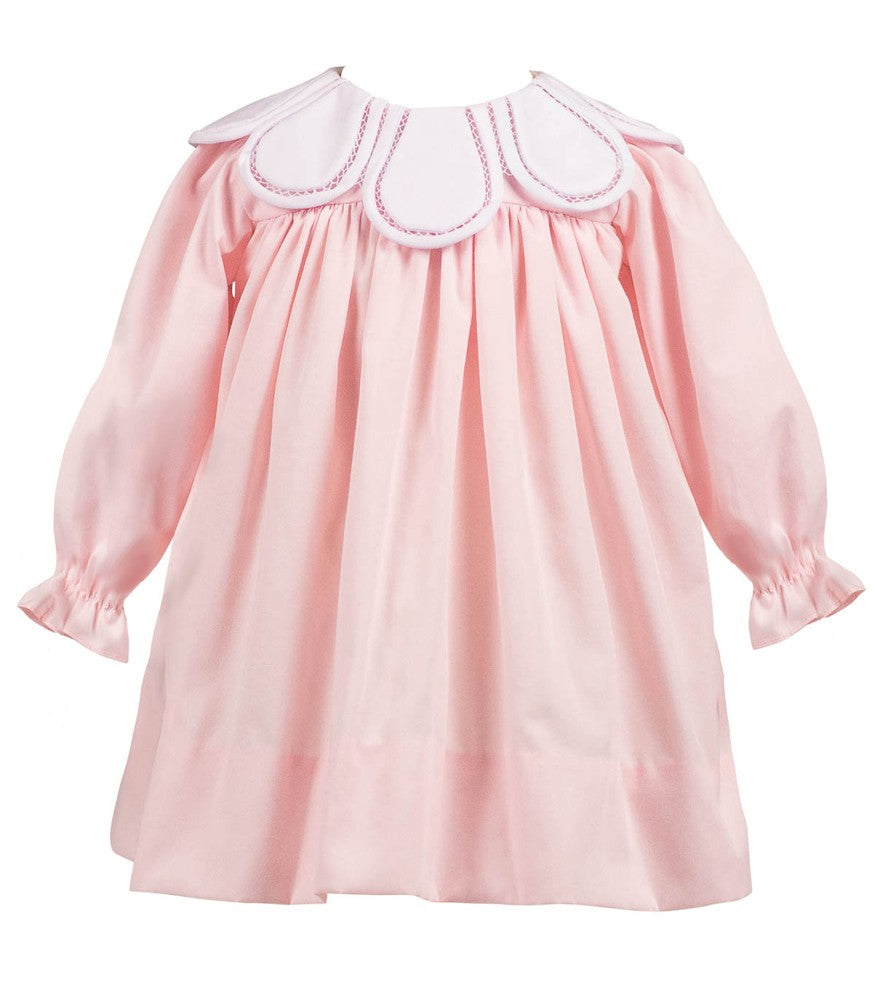 Proper Peony Girls Frosted Pink Tulip Collar Dress 8 Proper Peony Girls Frosted Pink Tulip Collar Dress 8