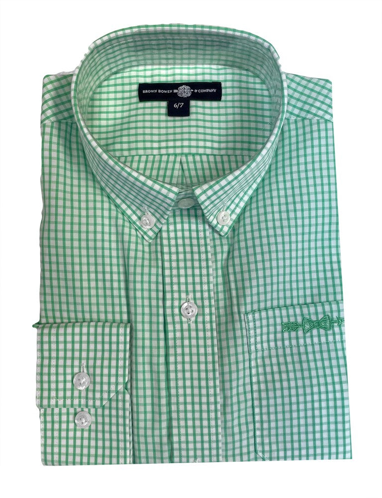 Brown Bowen & Co. Boys Arrow Button Down Shirt - Seagrass Green