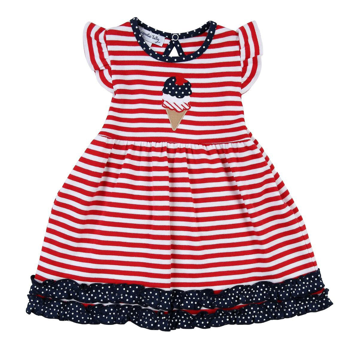 Magnolia Baby Little Girls 4th of July Ice Cream Applique Flutters Dress by Magnolia Baby